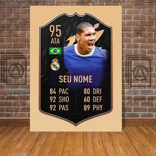Quadro Placa Decorativa Personalizada Card FIFA Com sua Foto e informações