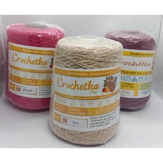Barbante Fio 6 Crochétka,  fio macio, cores vivas, com 600 gramas em Oferta na Shopee