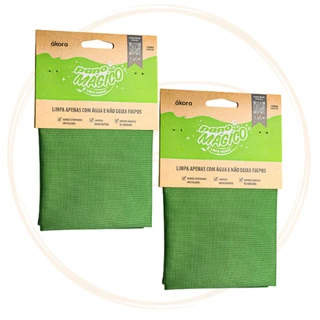 Kit 2 Pano Mágico Limpa Vidros e Espelhos Ecomais Akora 40x40cm Akora