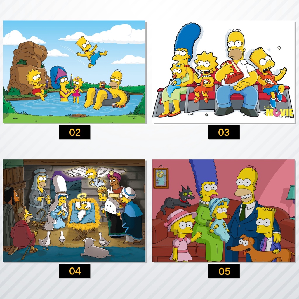 Quadro Decorativo Anime Os Simpsons c/ Moldura E Vidro A3 em