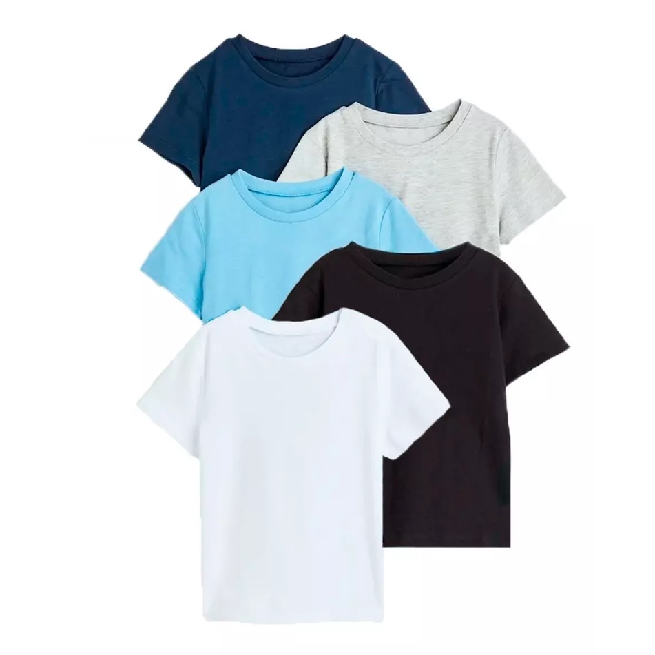 T-shirt de manga curta para menino e menina, top de manga curta