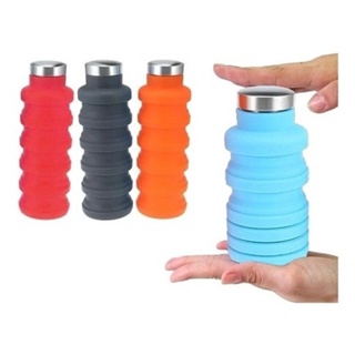 Garrafa Silicone  Retrátil Dobrável e ecológico 500ML