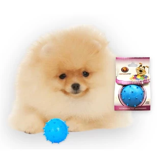 Bolinha Maciça Mamoninha 45mm Azul Bola Resistente Brinquedo Aromatizado Adestramento Cães Furacão Pet