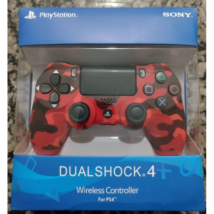 Controle Sem Fio Original Sony Dualshock 4 - Red Camouflage (Vermelho Camuflado)