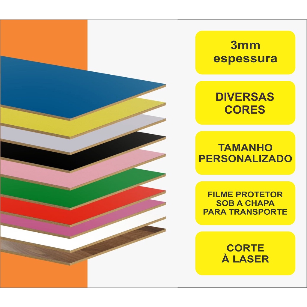 Placa Chapa MDF 30x30 COLORIDO Sublimação Artesanato Quadro 3 mm ...