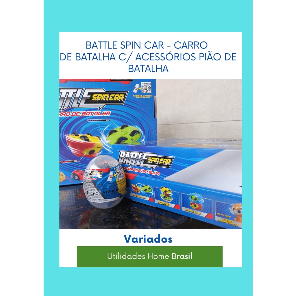 Battle Spin Car - Carro Pião De Batalha Com Acessórios - BBR