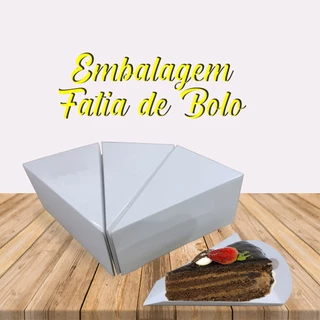 Kit Embalagem para Fatia para Bolo / Torta / Temaki em branco 50 Unidades