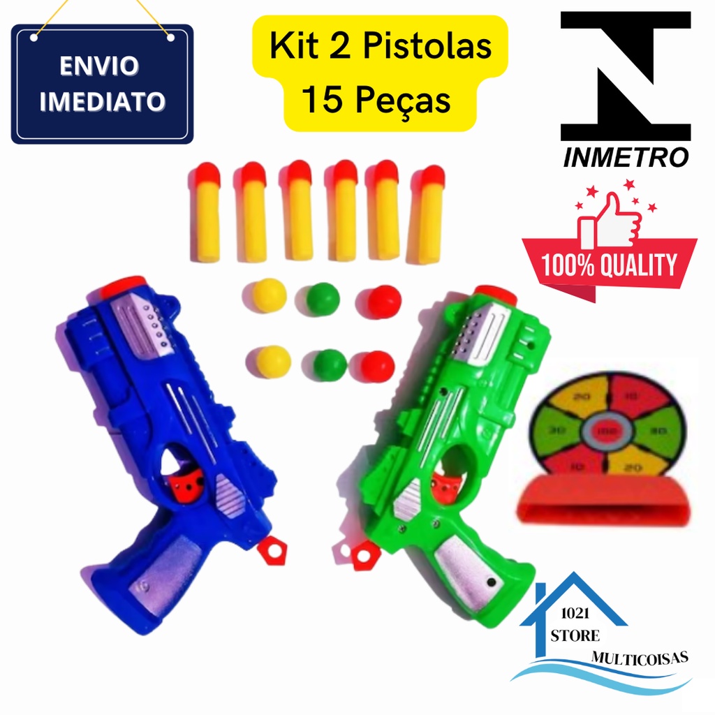 Arma Nerf Pistola + Colete + Pulseira + 30 Dardos - Mod18