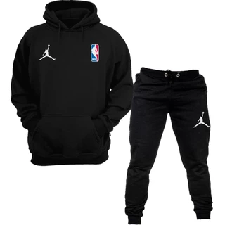 Conjunto abrigo esportivo masculino e feminino blusa de frio + calça moletom NBA