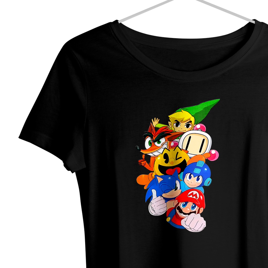 Camiseta Camisa Feminina Babylook Bomberman Game Classico