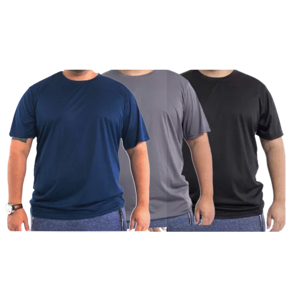 kit 3 Camiseta Plus Size Dry Fit Masculina - Treino Academia Esportes Exercícios Corrida