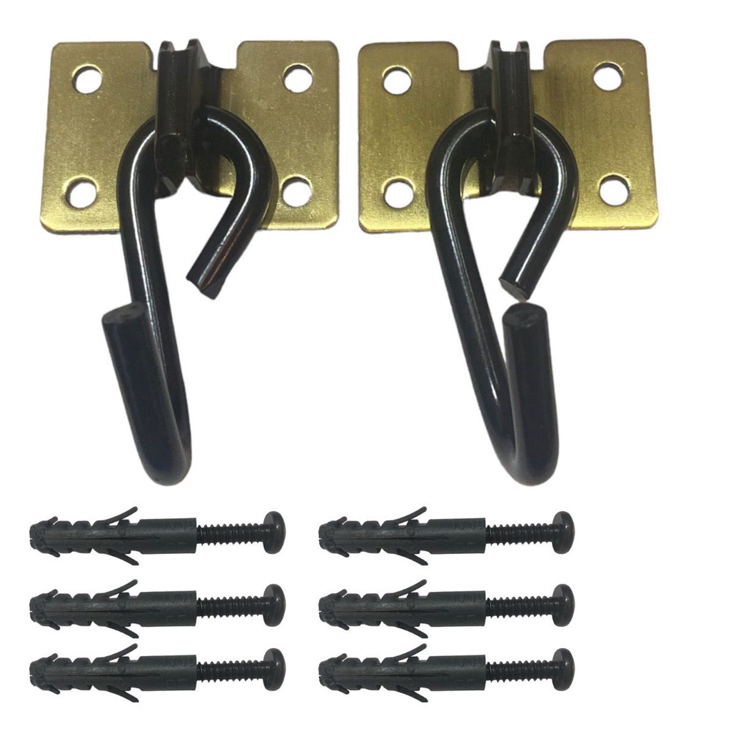 Gancho De Rede Armador Silencioso Rustico Latonado Reforçado 250 Kg