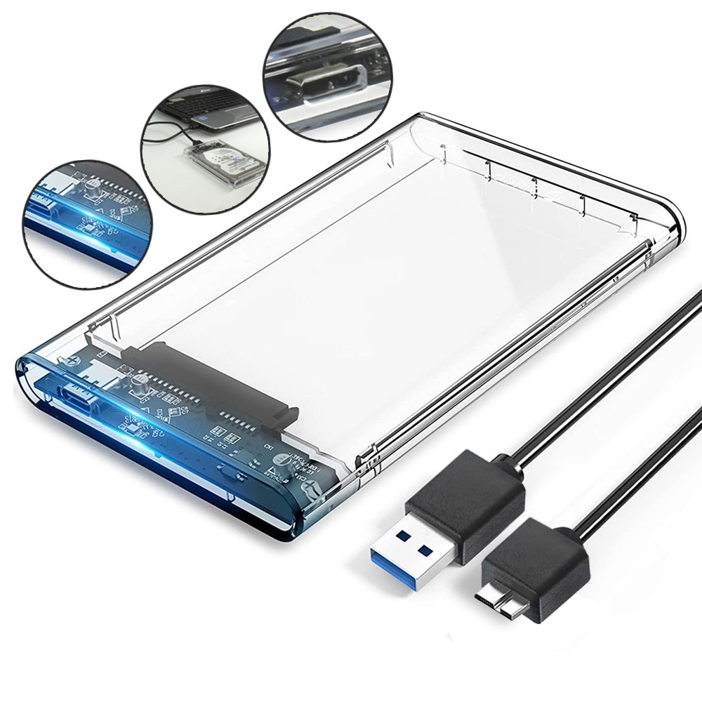 Case HD Externo 2.5 Notebook USB 3.0 Capinha Transparente SSD | Shopee ...