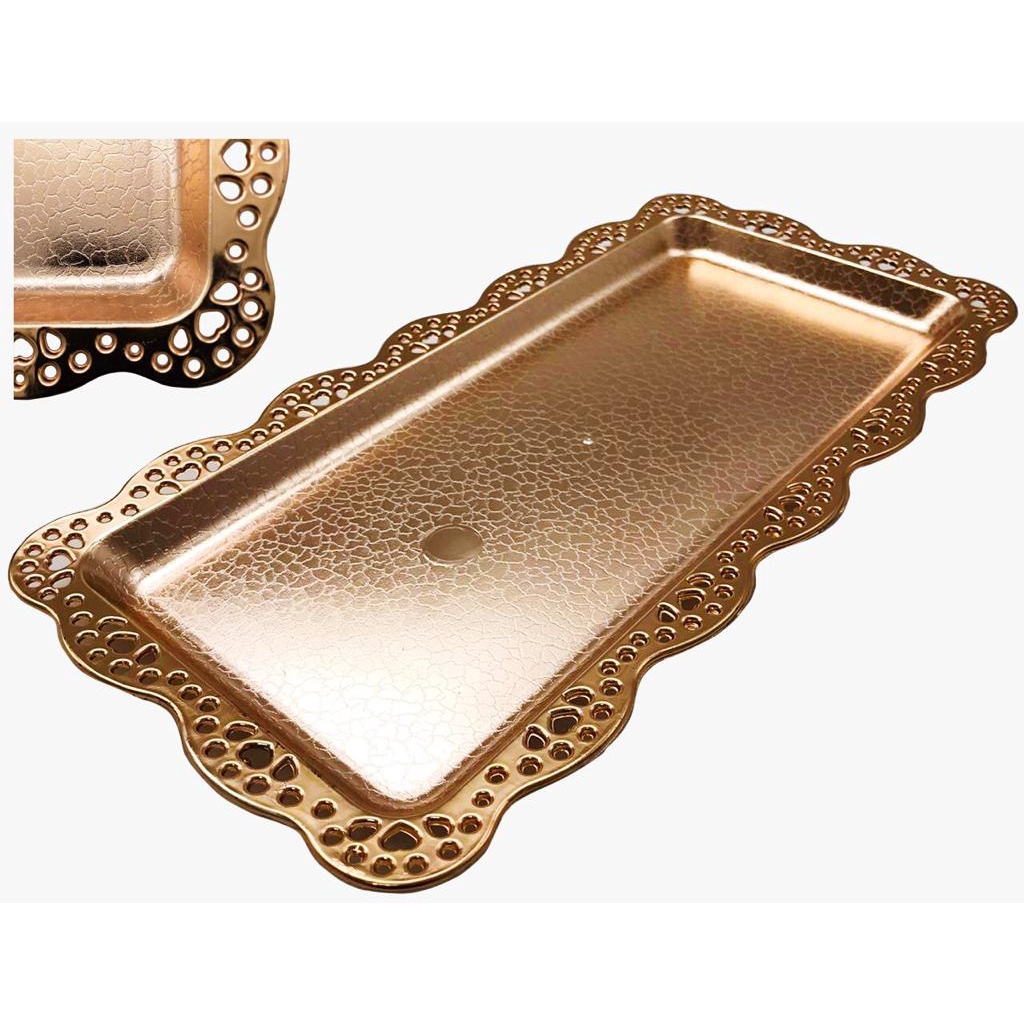 Bandeja de Plástico Retangular Decoração Festa 15x30cm