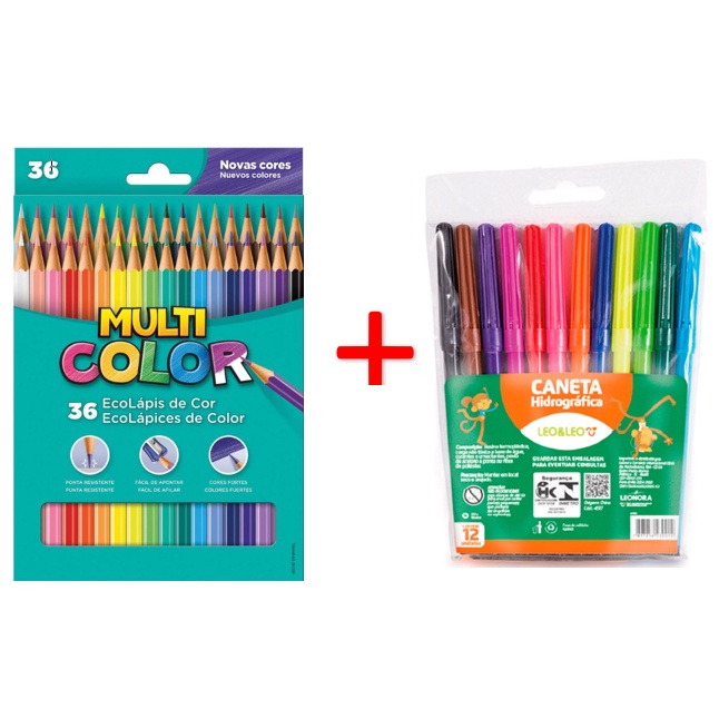 Lápis de cor 36 cores leonora