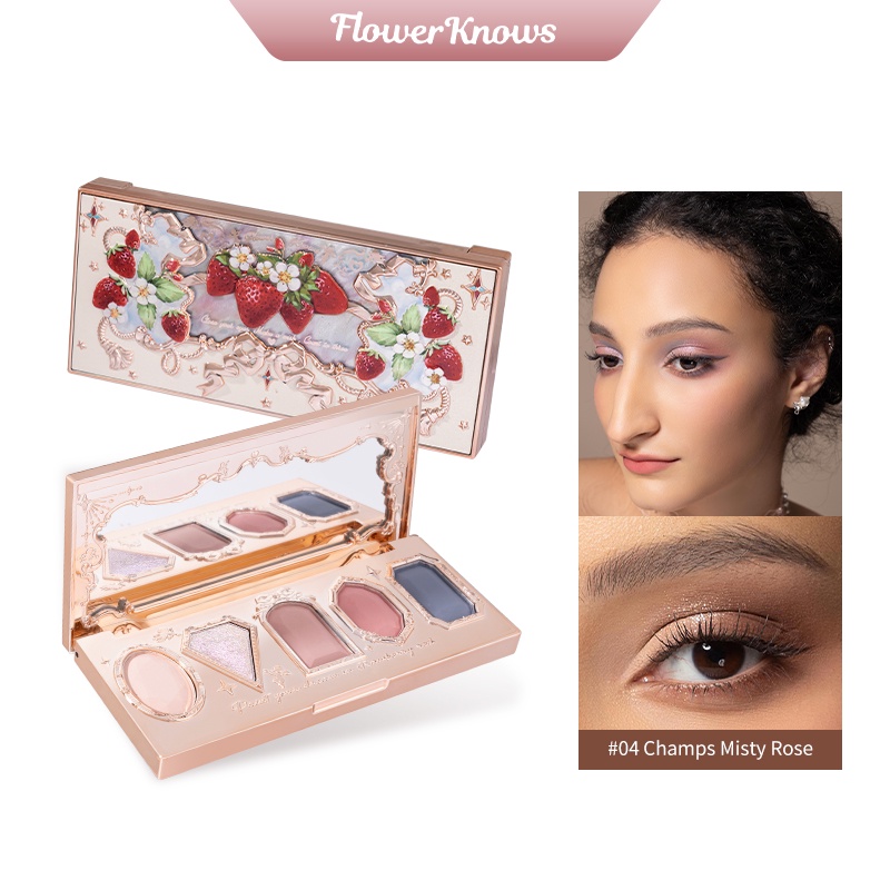 Flower Knows Paleta De Sombra De Cinco Cores Série Rococo De Morango 6g ...