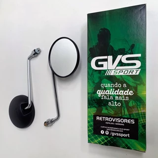 Retrovisor Dt200 Haste Cromada Par Original Gvs Lente Plana Honda e Yamaha