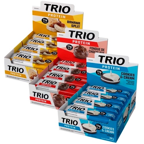 Barra de Proteína Trio Protein Bar - 12un x 33g cada (396g) - Trio (Barrinha de Proteína)