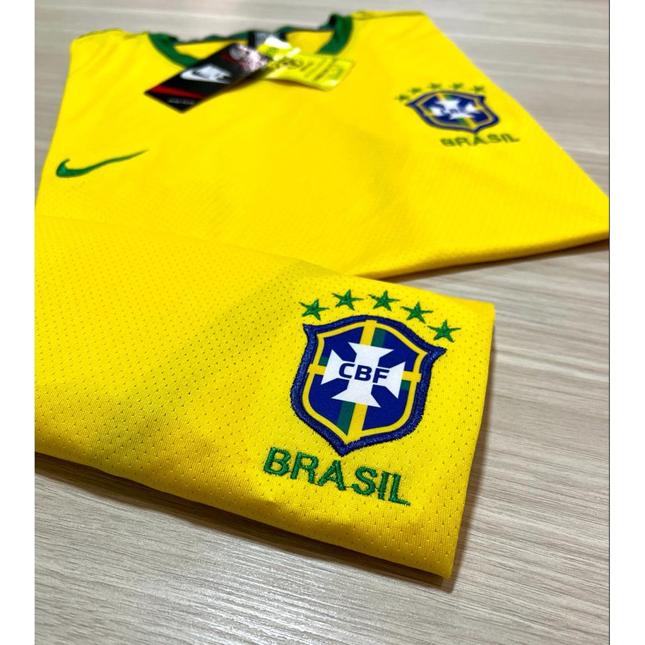 Camiseta Brasil Seleção Dri fit para Academia ou Corrida Unissex - Branca.Azul,Amarela,Preta  - Corre Que Ta Baratinho