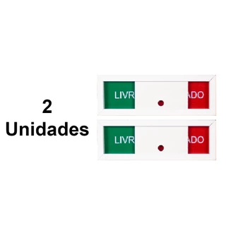 Placa Sinalização Porta Livre Ocupado Kit Duas und 30X10 Sala Escritorio
