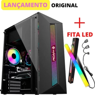 Gabinete Gamer Hayom Gb1722 Lateral Em Vidro Temperado Com Fita Led