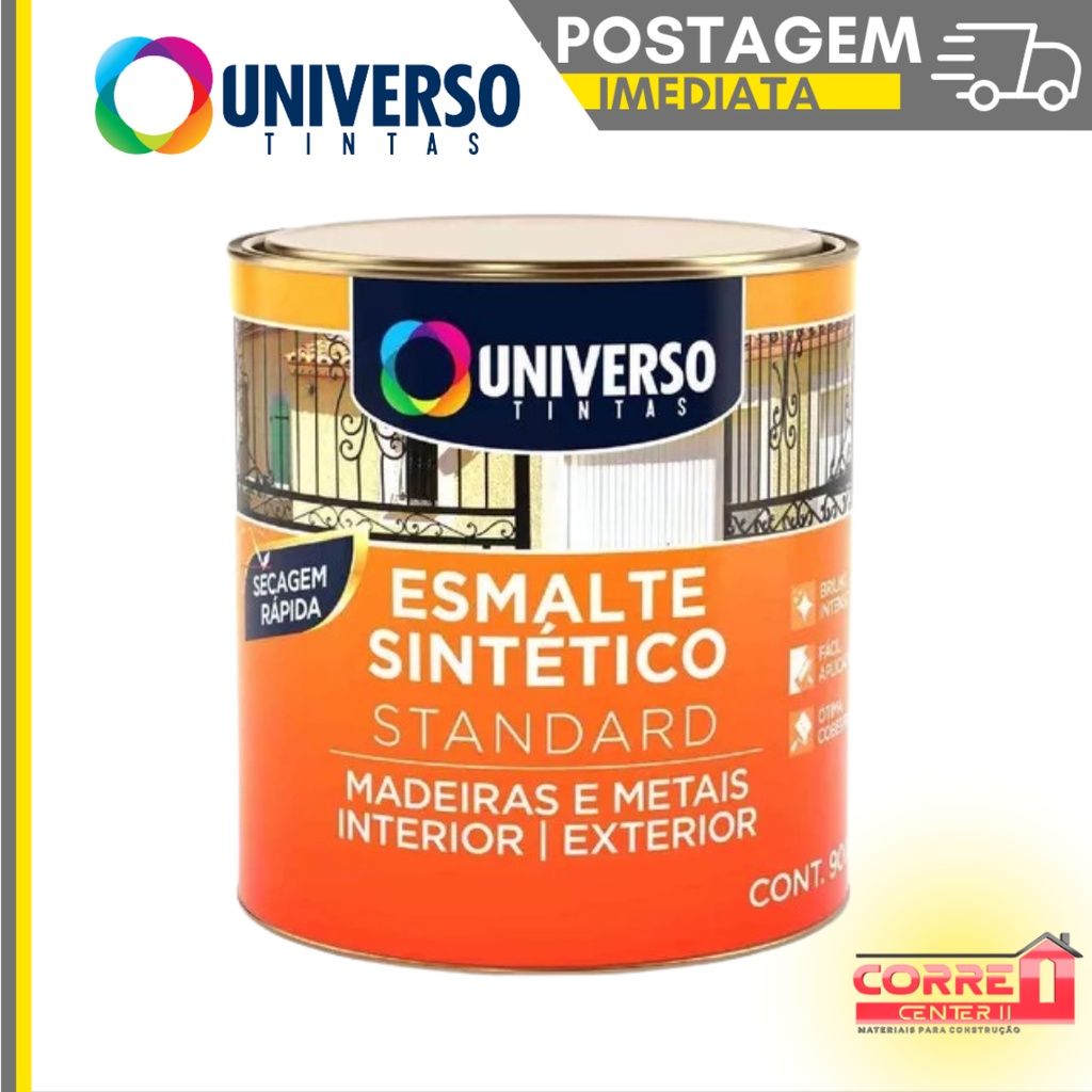 Esmalte Sintético Brilhante 1/4 900ml Base de Solvente Universo ...