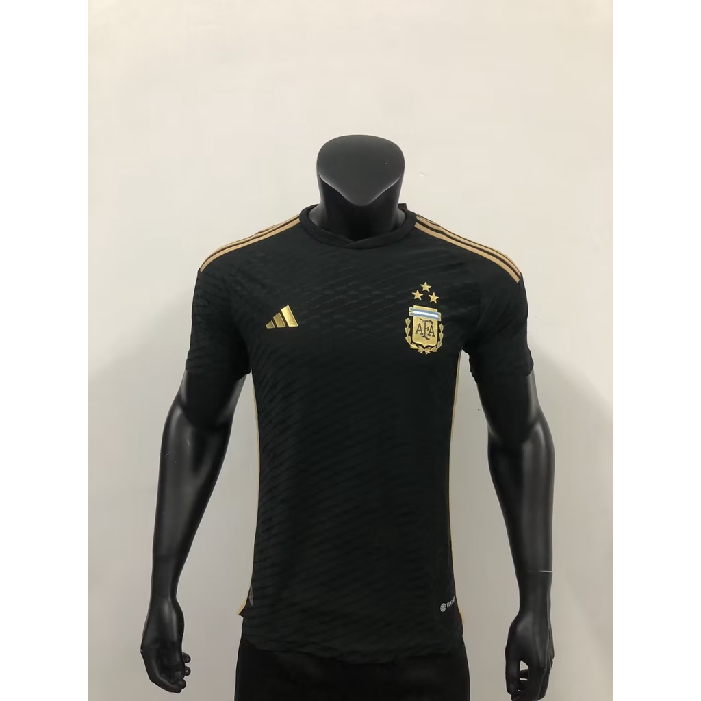 23-24 Argentina Camisa De Futebol De Edição Especial Em Preto E Ouro (Do Jogador)