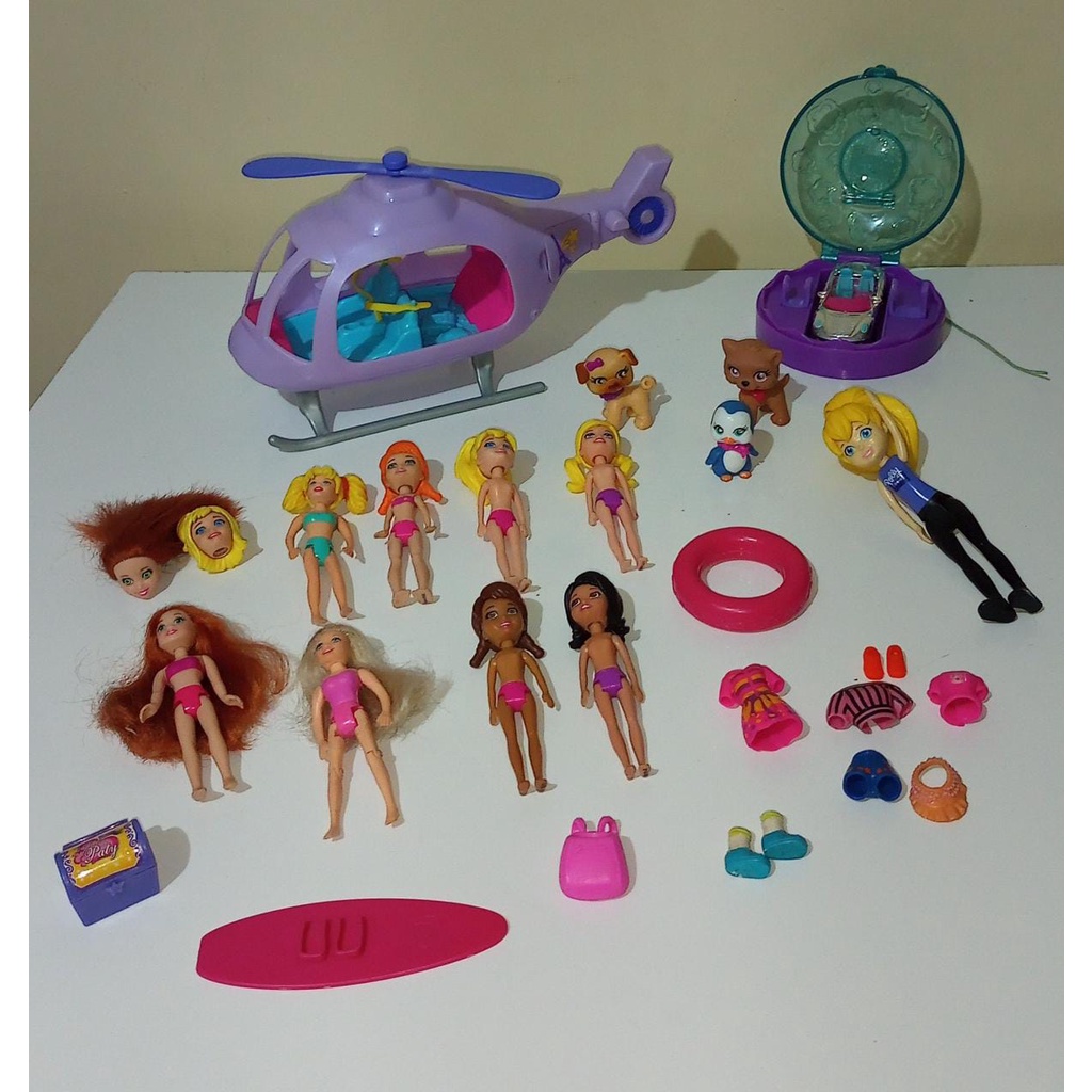 Boneca Polly Pocket Helicóptero de Aventura - com Acessórios Mattel