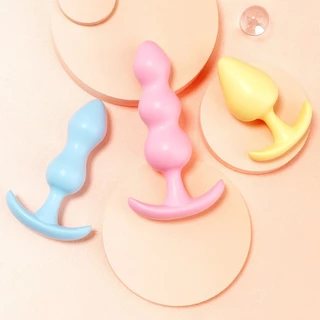 Kit 3 Plug Anal Silicone confortável 3 tamanho estilo fofa em cor valiado sex toys GS-3COR