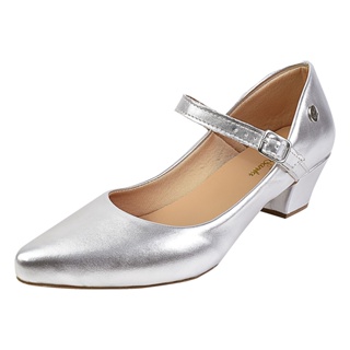 Sapato Feminino Scarpin Bico Fino Boneca Donna Santa Prata