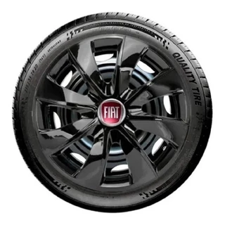 Jogo Kit 4 Calotas Prime Aro 13 Black Fiat Punto Siena Uno Vivace Way Fire Idea