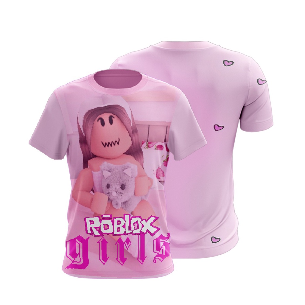 T shirt roblox girl cinza