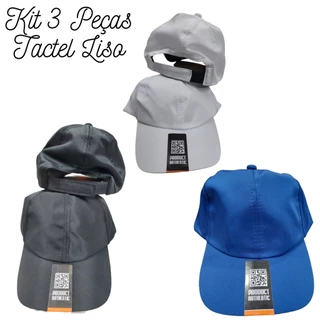 Boné Kit 3 Peças Tactel Liso Silk Bordar Personalizar Corrida Passeio Atacado Lojistas Bune Bombeta