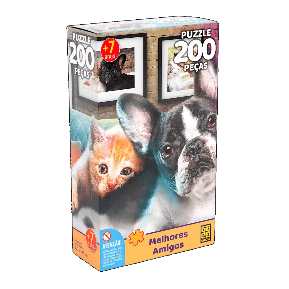 Jogo Quebra Cabeca Puzzle 200 Pecas Mapa do Brasil +7 Anos - Grow