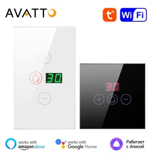 Interruptor Aquecedor De Água AVATTO 20A Padrão Ue/US Tuya Smart Water Heater Switch , Controle De Aplicação Life , Trabalho Para Alexa Google home