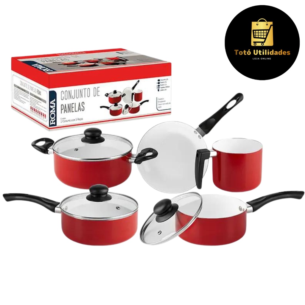 JOGO DE PANELAS LE COOK PREMIER RED 4 PCS - 1,7L / 2L / 2,6L / 4,5L