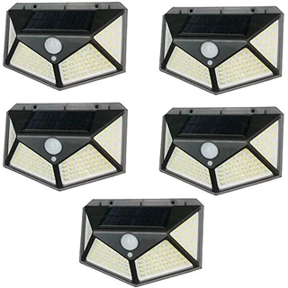 Kit C/5 Luminária Solar 100 Leds Sem Fio à Prova D