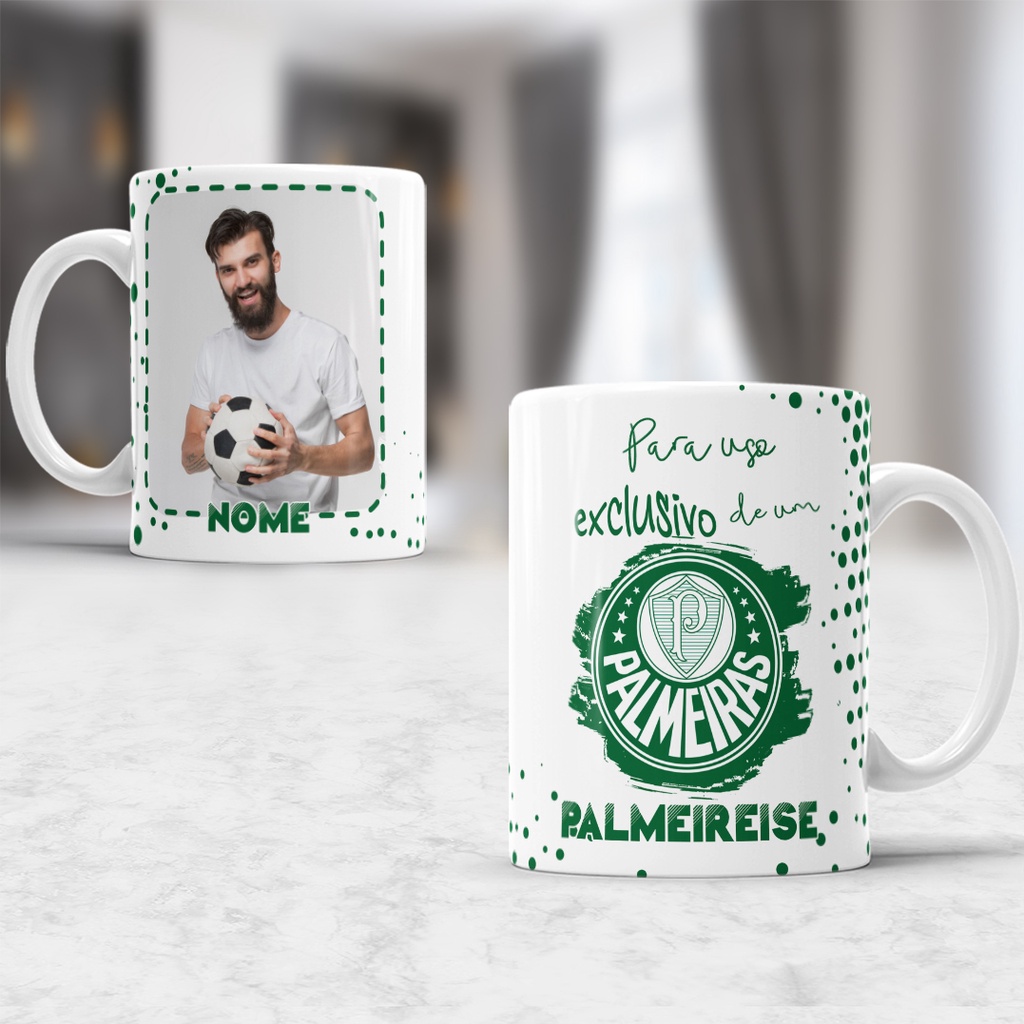 Caneca personalizada do Palmeiras com foto e nome 325 ml | Shopee Brasil