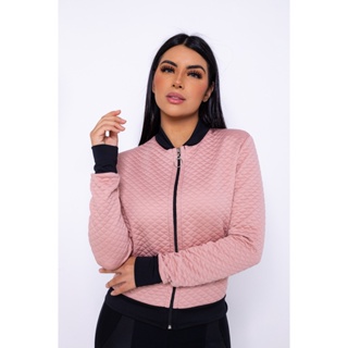 Jaqueta esportiva feminina Blusa de frio academia jaqueta bomber