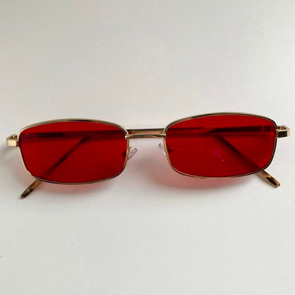 Óculos de Sol Retangular Retro Vintage Clássico Várias Cores Masculino ...