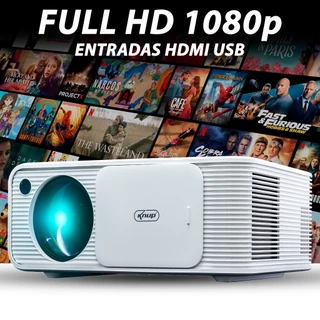 Projetor Multimídia Portátil Vídeo Full Ultra HD LED 1080p HDMI USB Com Controle Cinema Palestras