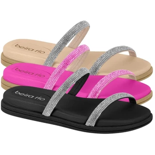 Sandalia Beira Rio Feminina Papete Strass Pedraria Conforto Original
