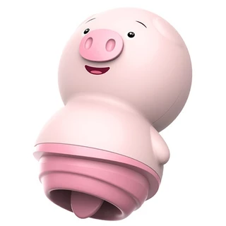 Vibrador PORQUINHO masturbador feminino com Esimulador de língua - 6 modos de vibração
