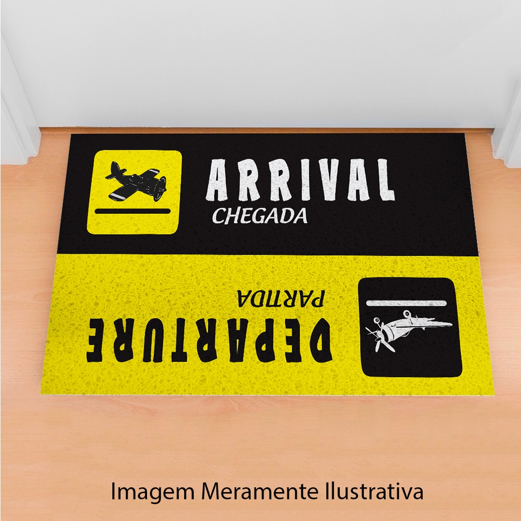 Tapete Capacho Para Porta Divertido Arrival Departure Ca174 | Shopee Brasil