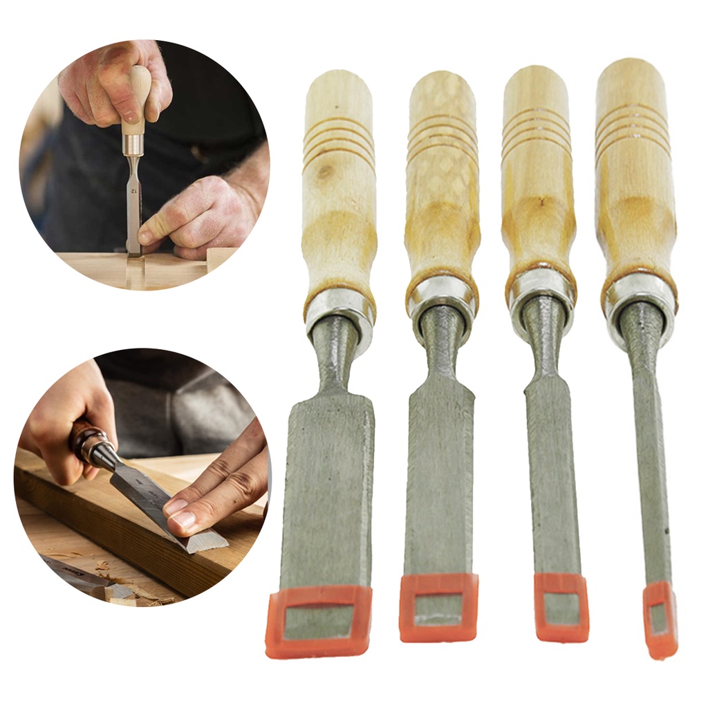 Kit Formão Profissional 4 Peças Entalhar Esculpir Madeira | Shopee Brasil