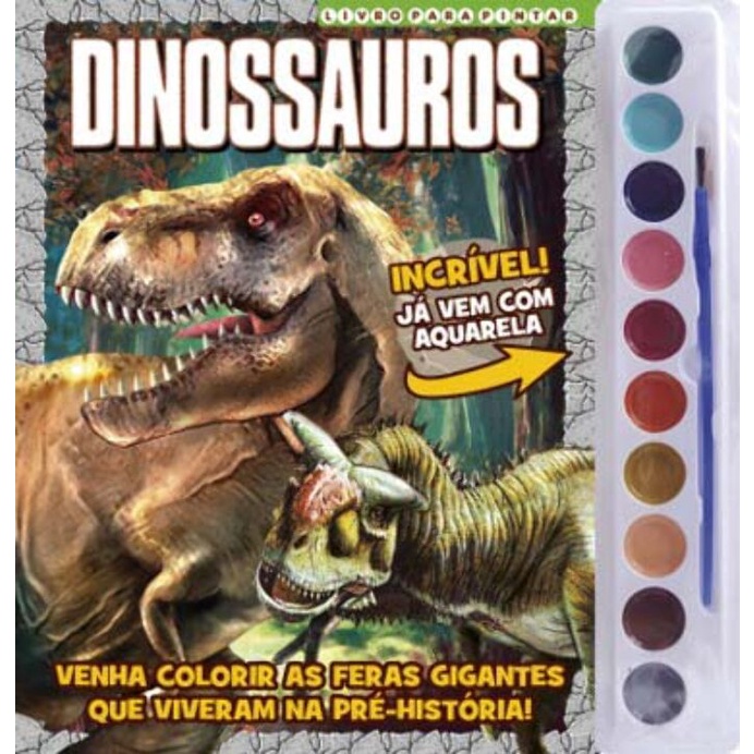 Desenho de Tiranossauro rex jovem pintado e colorido por Felipinho