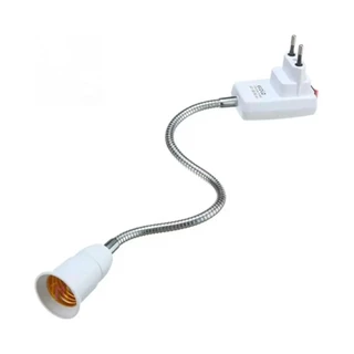 Haste Flexível Soquete E27 Adaptador Lâmpada Luminaria Abajur Tomada 40 Cm