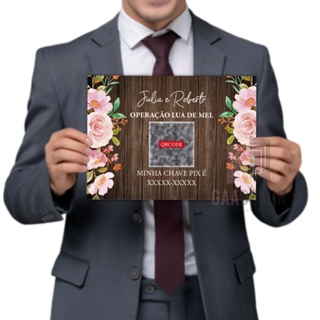 1 Placa Pix Casamento Noivos Igreja Operação Lua De Mel