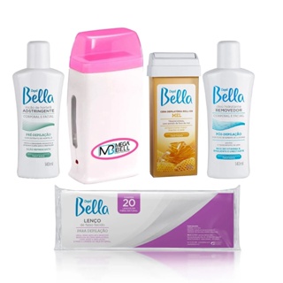 Kit Aparelho Depilador Mega Bell Elétrico Depilação Cera Quente Depil Bella