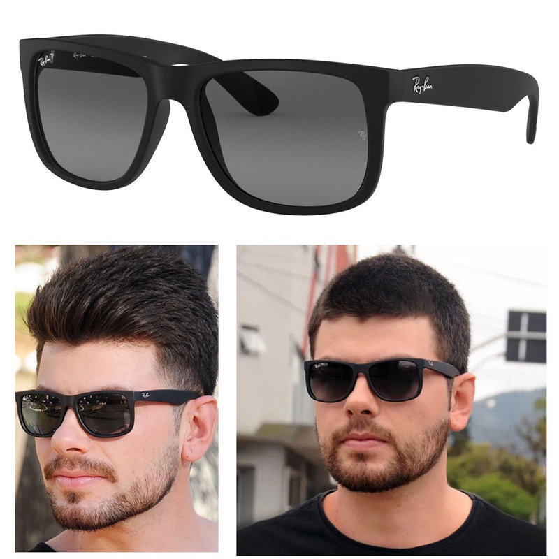 Óculos de Sol Ray-Ban Preto Case Incluso Justin Classic